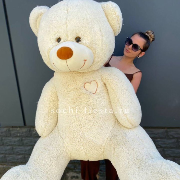 Белый плюшевый мишка большой в Махачкале