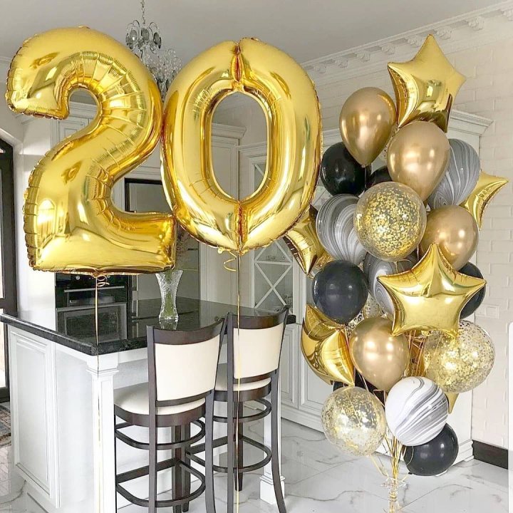 Фольгированный шар Золотая Цифра в Махачкале