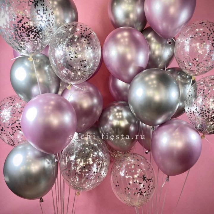 Фонтан шаров "Сильвер пинк" в Махачкале