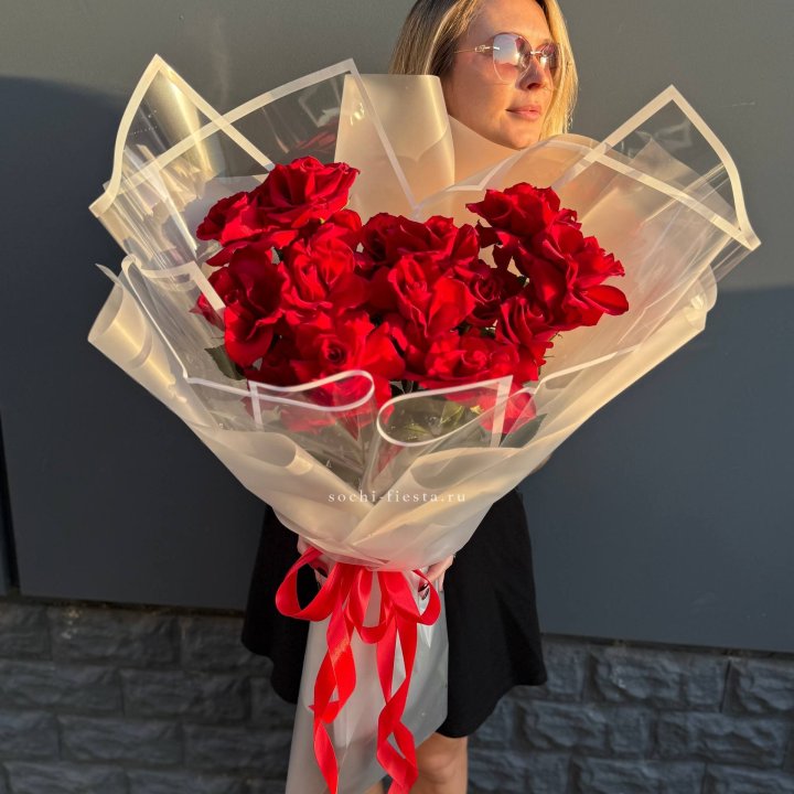  Букет  высоких роз 15 шт в Махачкале