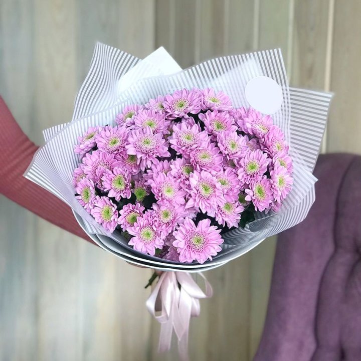 Букет розовых хризантем в Махачкале