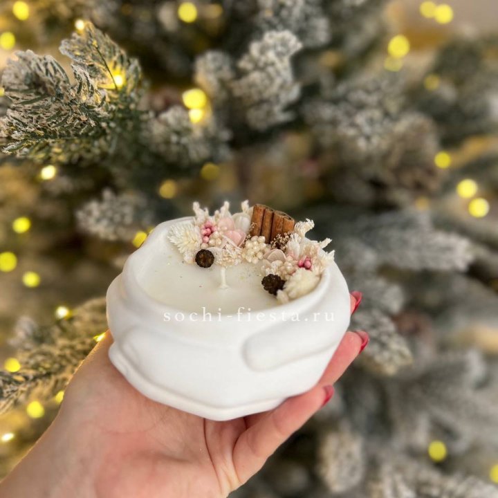 Свеча ароматическая в гипсе Руки с корицей в Махачкале