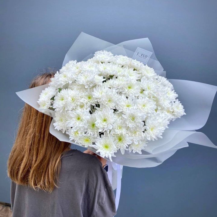Букет хризантем "Белая снежинка" в Махачкале