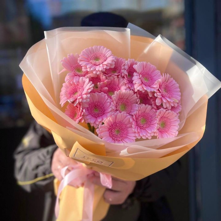 17 розовых гербер  в Махачкале