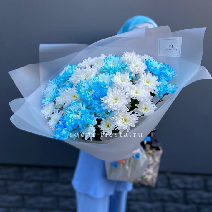 Букет хризантем "Голубая снежинка" в Махачкале