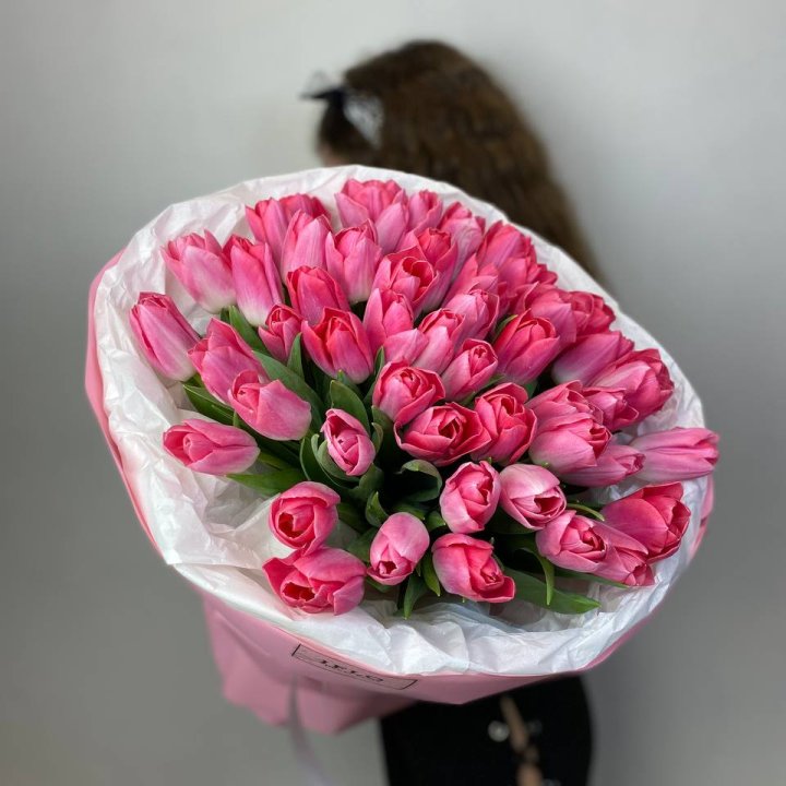51 розовый тюльпан "Рози" в Махачкале
