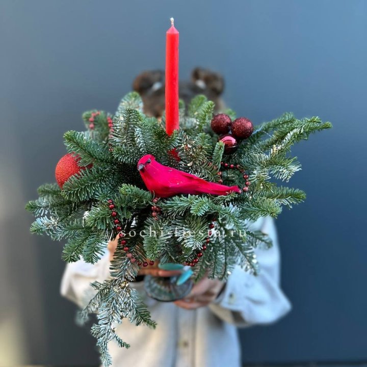 Новогодняя композиция в бокале в Махачкале