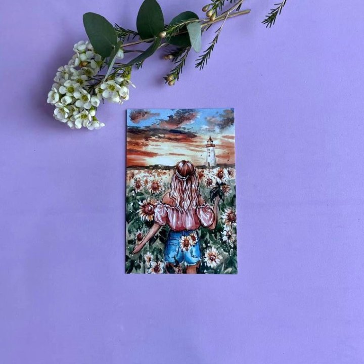 Открытка к букету "Подсолнух" в Махачкале