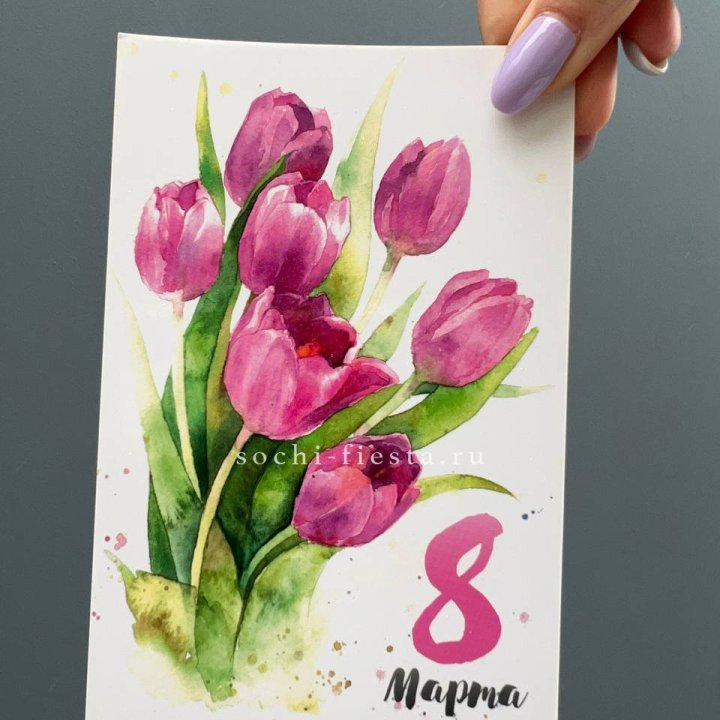 Открытка к букету "8 марта!" в Махачкале