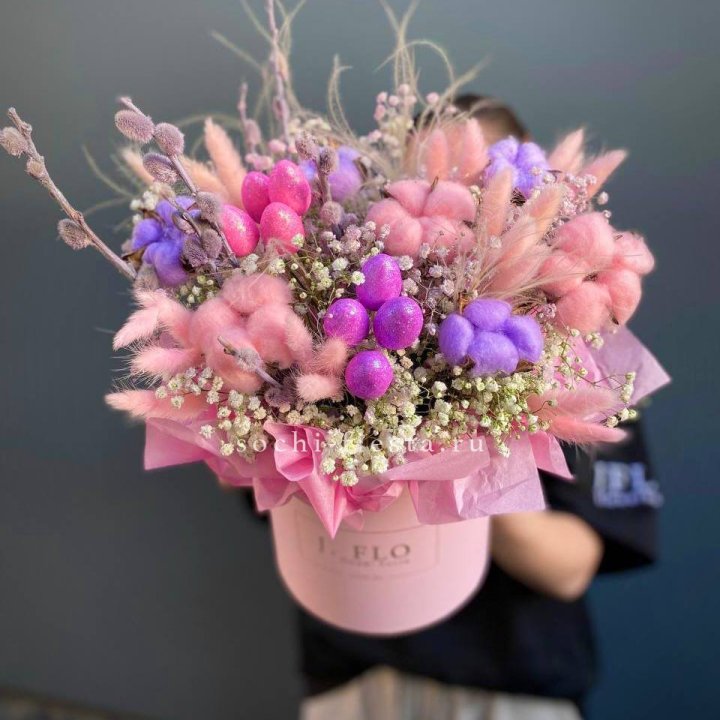 Сухоцветы в коробке  в Махачкале