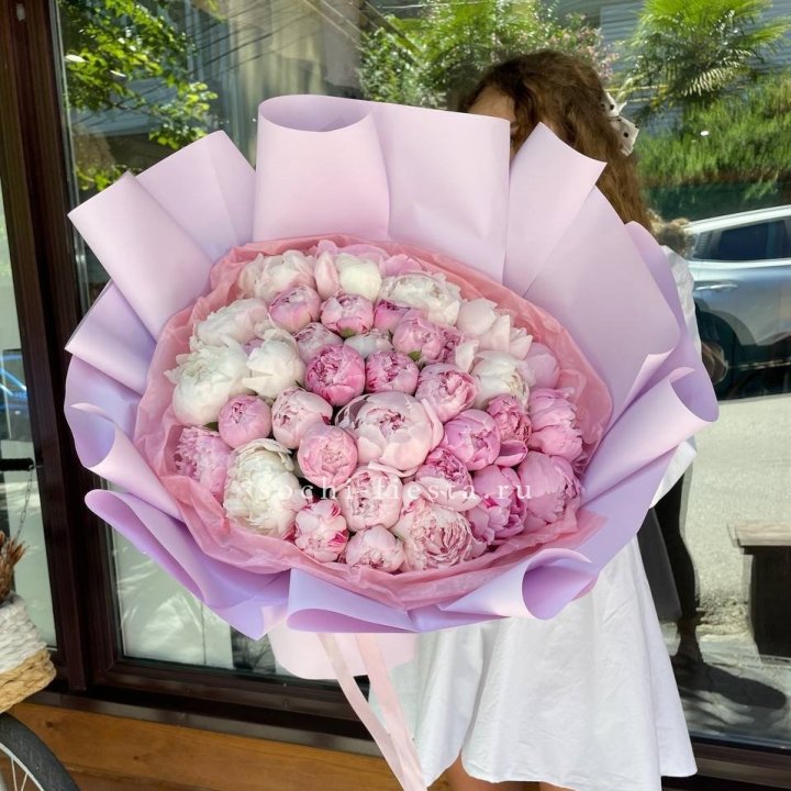 51 розовый пион в Махачкале