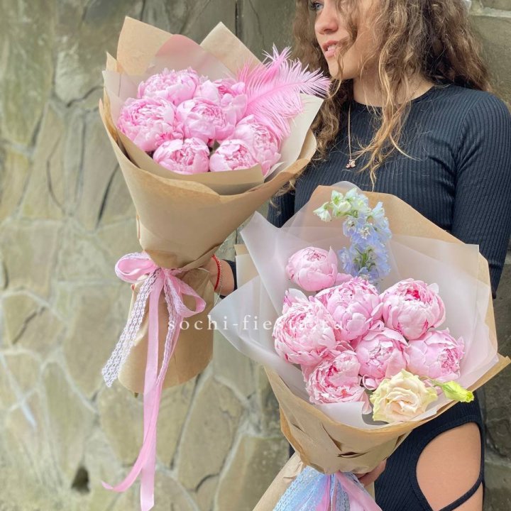 7 зефирных пионов  в Махачкале