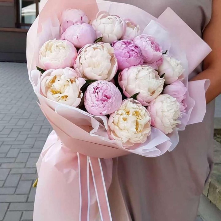 Букет пионов "Маршмелоу" в Махачкале
