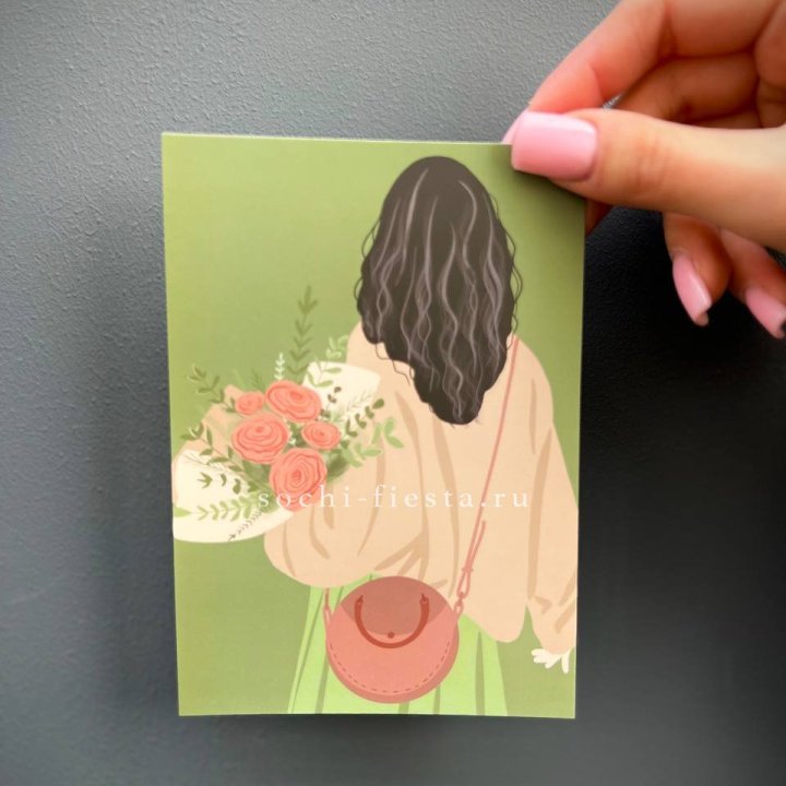 Открытка к букету "Потрясающая девушка" в Махачкале