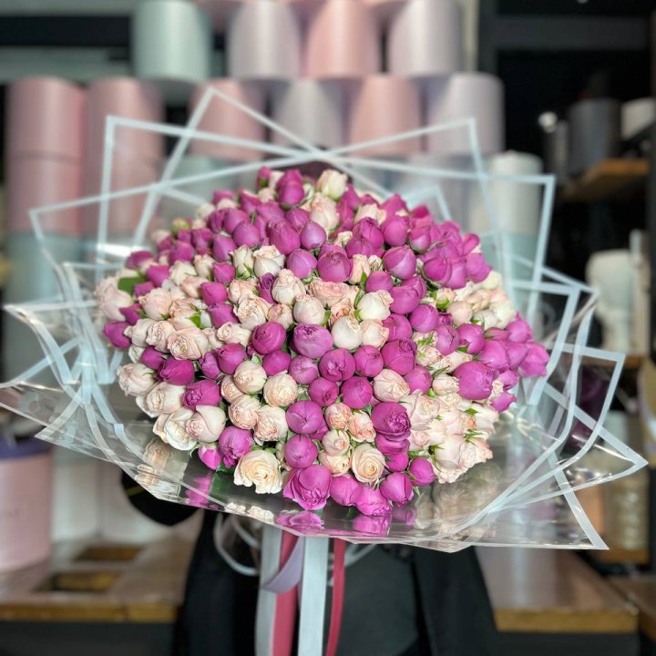 101 кустовая пионовидная роза в Махачкале