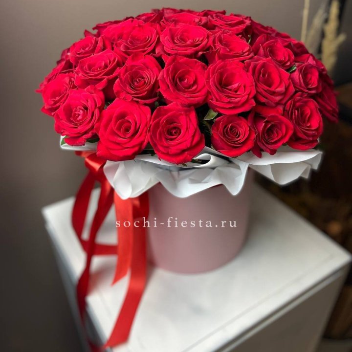 Красные розы 51шт  в коробке в Махачкале