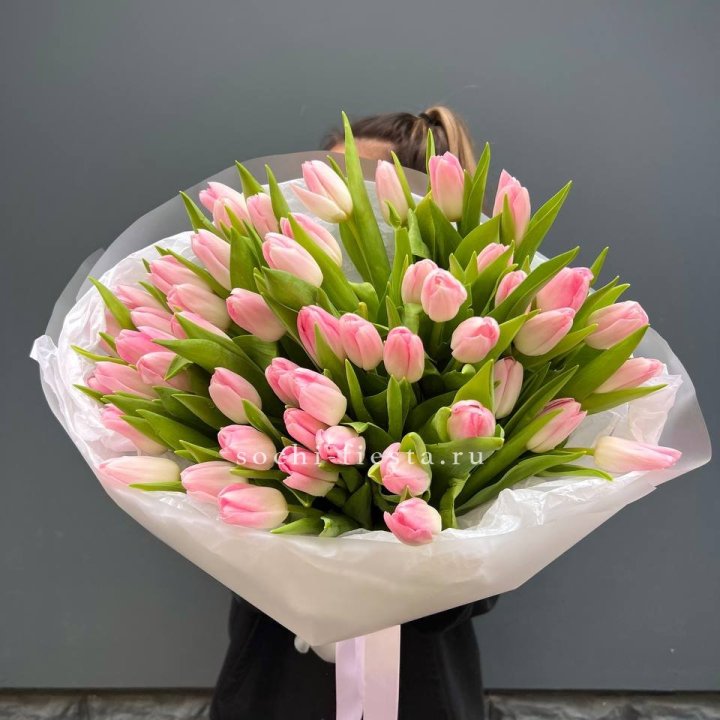 Букет тюльпанов нежно-розовых в Махачкале