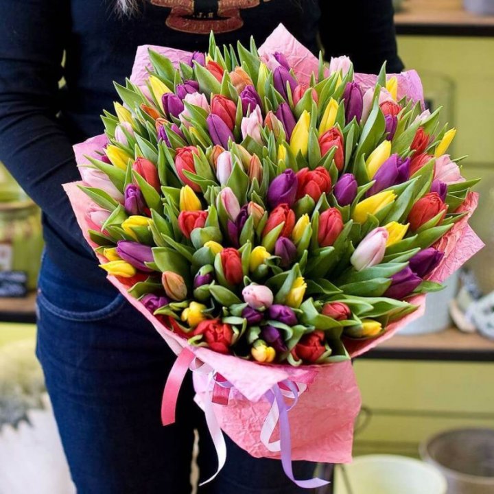 101 тюльпан "Джуси" в Махачкале