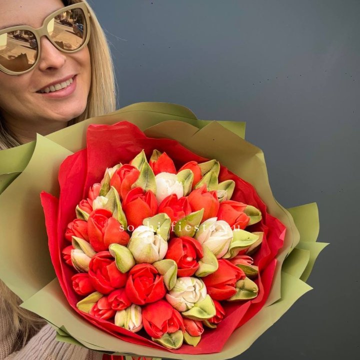 Зефирный букет из тюльпанов в Махачкале